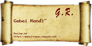 Gebei René névjegykártya